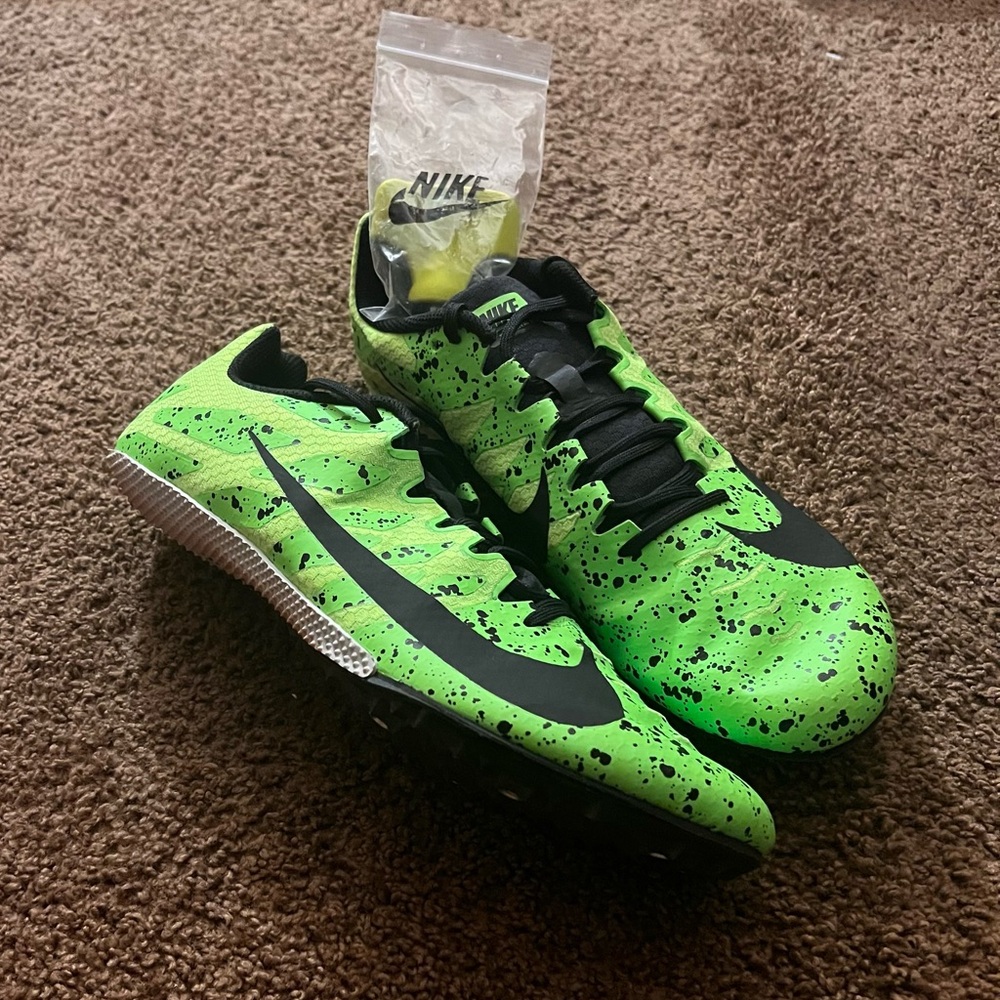 Nike Zoom Rival S Neon Green and Black Running Spikes